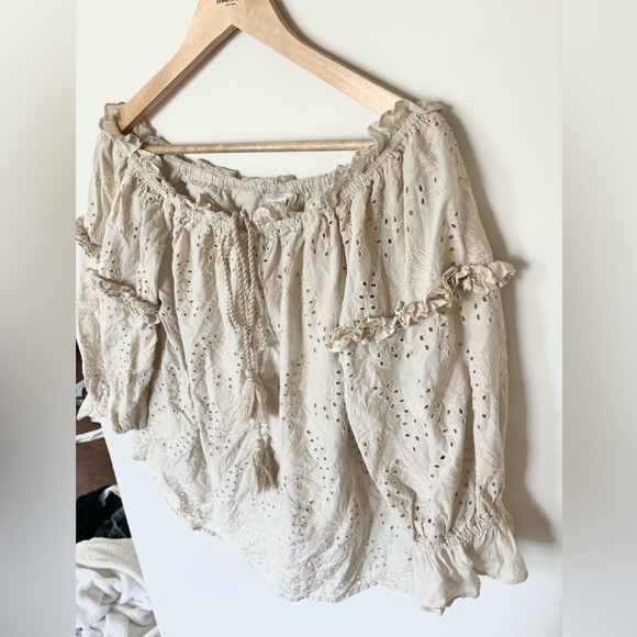 ANTHROPOLOGIE | JANE EYELET LACE OFF THE SHOULDER BLOUSE | 14 - Picture 8 of 12